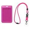 Porta Tarjeta de Identificación de Silicona con Cordón Redondo Desmontable Insignia de Estudiante/Trabajo Control de Acceso Tarjeta de Autobús Funda Protectora Porta Insignias