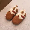 Sapatos de Algodão Infantis para o Inverno, Estilo Coreano Quente Lã de Cordeiro Plush para Exterior Retro Moda Coreana Mocassins para Meninas e Crianças Maiores
