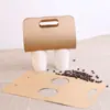 Soporte de taza portátil de tarjeta blanca engrosado rosa café té de leche flores empaque para llevar un solo doble agujero 2424 taza retiro de efectivo