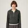 Suéter con cremallera a media altura con capucha para mujer de cachemir, suéter de punto de lana cálido, casual, simple, holgado