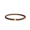Pulseira de Sândalo Dourado para Mulheres, Pulseira Simples para Casal, Estilo Étnico com Contas Coloridas, Rosário de Círculo Único