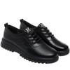 Zapatos de Madre Primavera 2023 Nuevos Zapatos Planos de Cuero Zapatos de Mujer de Cuero Suave de Una Capa Zapatos Casuales Cómodos de Suela Blanda Zapatos para Mujeres de Mediana Edad y Mayores