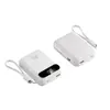 Batería externa portátil de gran capacidad de 20000 mAh con cable incorporado al por mayor, fuente de alimentación móvil compacta y súper rápida