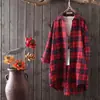 Roupa de Proteção Solar Primavera e Outono Camisa Xadrez Feminina Jaqueta de Manga Longa Solta Estudante Preto e Branco Comprimento Médio Tamanho Grande Design de Camisa