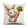 Venta caliente, patrón de conejo de dibujos animados de Pascua, decoración del hogar, sofá, almohada, funda de cojín, venta directa de fábrica