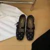 Sapatos Mary Jane Temperamento Bolinhas 2026 Camélia Laço Sapatos de Salto Único Versátil 5cm Nova Altura Interna Aumentada Estação Outono e Inverno