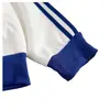 Cortavientos a Rayas de Bloques de Color Otoño para Hombre Chaqueta Superior Versátil Moda Atractivo Holgado Casual Chaqueta Hombre Blanco