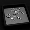 Pendientes de acero inoxidable con forma de estrella y cruz tridimensional para hombre, estilo neutro sencillo, de titanio y acero, estilo hip-hop punk.