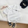 Mameluco de bebé verano delgado bebé polo manga corta jersey envolvente pedo todo-combinable ropa de verano para bebé varón