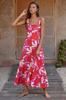 Vestido Independiente Transfronterizo Europeo y Americano para Mujer 2026 Verano Sexy Vacaciones Estampado Ajustado Acampanado con Tirantes para Mujer