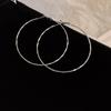 Aretes de círculo geométrico con incrustaciones de diamantes de aguja de plata, elegantes, de lujo ligero, de alta calidad, diseño personalizado, estilo frío, venta al por mayor