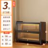 Librero de Acero con Puerta de Cristal Vitrina para Sala de Estar Estantería Estilo Antiguo Estante de Almacenamiento de Pie Estante de Almacenamiento de Pared Gabinete de Almacenamiento