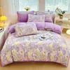 Juego de ropa de cama de cuatro piezas engrosado, cálido, de algodón puro con vellón de leche para otoño e invierno, juego de ropa de cama para bebé de algodón puro con vellón de leche, oferta especial