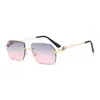 Nuevas Gafas de Sol Metálicas de Moda sin Montura con Borde Cortado, Gafas de Alta Gama, Gafas de Moda Trendy Unisex al por Mayor