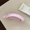 Pinza de plátano tipo gelatina color batido de leche, básico y versátil, para coletas altas, pinza de giro, dientes de doble fila, pinza horizontal, para cabello grueso, pinza vertical