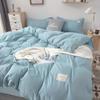 Conjunto de Capa de Edredom de Algodão Lavado de Quatro Peças Estilo Nórdico, Conjunto de Lençóis Moderno, Conjunto de Roupa de Cama de Três Peças para Dormitório de Estudante