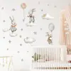Pegatinas de Pared Autoadhesivas de Conejo con Globos de Estrellas y Nubes de Dibujos Animados Pegatinas Lindas para Decoración de Habitación Infantil Br63729