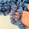 Hilo plateado de una sola capa, encaje plisado, ropa, abrigo, capucha, falda, almohada, horquilla, accesorios de decoración floral