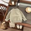 Suéter para Bebé 2025 Otoño Niños y Niñas Color Sólido Manga Larga Tejido de Punto Elegante Suéter para Bebé Lana Cálido Ropa para Niños