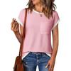 Camisetas de Punto Simples de Manga Corta con Cuello Redondo Estilo Europeo y Americano Transfronterizas para Mujer Tops para Mujer Fábrica de Tejidos Fuente OEM/ODM Personalización
