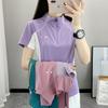 Nueva Camiseta de Manga Larga de Secado Rápido para Exteriores de Otoño Ropa de Montañismo para Mujer Cuello Alto Deporte Fitness Running Top Elástico para Mujer