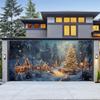 Fondo de Tela Transfronterizo Nuevo de Navidad para Puerta de Garaje Decoración de Fiesta Navideña Árbol de Navidad Fondo de Amazon Tela Colgante en