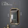 Espejo Hexagonal de Hierro Forjado para Montar en la Pared para Baño, Dormitorio, Espejo de Tocador de Pared, Espejo de Maquillaje de Pared para Bodas