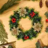 Nuevo corona de Navidad transfronteriza, vegetación artificial de Navidad, suministros de decoración de Navidad, guirnalda de vid de Navidad de oropel, colgante