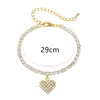Tobillera Dingka de Gama Alta Super Brillante con Corazón Lleno de Diamantes para Mujer Verano Exquisita Versátil Joyería para el Pie de Playa Aliexpress