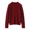 Suéter de Cachemira Pullover Sin Costuras Listo para Usar de Una Sola Línea para Mujer con Dobladillo Enrollado Suéter de Cuello Medio Alto Camisa de Punto Holgada para Vestir por Capas