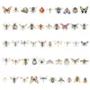 50 Exquisitas Pinturas en Acuarela de Insectos, Mariposas y Libélulas de Forma Especial, Materiales de Decoración para Manualidades DIY, Pegatinas Impermeables para Mascotas