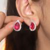 Amazon Explosões Brincos Todo Cobre Brincos Pendentes Brincos de Rubi Brincos de Strass Brincos de Strass