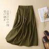 Venta de Liquidación~ Ropa para Mujer Estilo Japonés de Comercio Exterior Primavera y Otoño Nueva Falda de Cintura Alta Falda Casual Retro de Algodón Lino Línea A