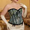 Body Jacquard Personalizado Modelador com Espinhas de Peixe Corset Cincher de Cintura Controle de Barriga Top para Mulheres Sem Alças Tamanho Plus Roupa Externa