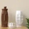 Flor de Amapola Geométrico Cara Florero Tarro de Almacenamiento Molde de Yeso DIY Aromaterapia Resina Yeso Adorno Molde de Silicona