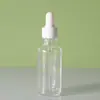 Botella de Vidrio Transparente de 30ml con Gotero Esencia Cosmética Aceite Esencial Solución Madre Recarga Botella Vacía Botella de Recarga de Aceite Esencial de Belleza Tapa de Rosca