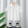 Uniformes Escolares para Niños, Uniformes de Verano para Estudiantes de Primaria y Secundaria, Uniformes de Clase, Camisetas Blancas de Manga Corta, Polos, Prendas Base para Niños y Niñas