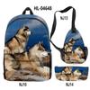 Mochila Escolar Cruzada Husky 3D Impresión Digital Mochila Cruzada Estuche