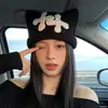 Gorro de Punto Cruz con Bloques de Color Blanco y Negro, Estilo Coreano Nuevo, Moderno, Sencillo, Sensación de Lujo, Gorro Turbante