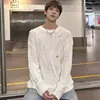 Nuevo Suéter de Punto con Agujeros Rasgados de Manga Larga Estilo Primavera y Otoño para Hombre, Camiseta Única, Marca de Moda, Venta al por Mayor Transfronteriza