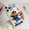 Maçã japonesa dos desenhos animados 16Pro urso da maré 15 caso do telefone móvel ip13 cor prata caso iPhone14pro transfronteiriço 12pm