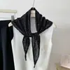 "Estilo de Ouyang Nana" bufanda triangular de encaje con estampado de lunares, pañuelo de lunares tejido para mujer, nuevo para primavera y otoño