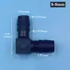 Codo Barb de Plástico Negro Codo PP de Diámetro Igual Codo en Forma de L Adaptador Conector de Manguera Conector de Barb para Manguera