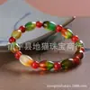 Atacado do fabricante pulseira de ágata de pavão colorida para mulheres, contas pequenas vermelhas e coloridas, simples e elegante, adequada para amigas e estudantes