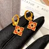 Tendência Nacional Design de Nicho Novos Brincos Chineses Personalidade Feminina Um Novo Estilo Étnico Meio Antigo de Múltiplas Formas Retro Fivela de Orelha Vermelha