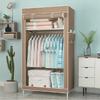 Armario de tela con tubo de acero reforzado y engrosado, simple, para el hogar, dormitorio, moderno, simple, para almacenamiento, para habitación de alquiler.
