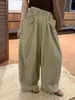 Pantalones Casuales de Pierna Ancha con Cintura Alta y Cordón para Mujer, Diseño Holgado y Sencillo, Pantalones de Trabajo, Nuevo Estilo Otoño 2026