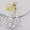 Hebilla de Puerta de Mariposa Colorida Coreana Cadena de Perlas Cadena para Teléfono Móvil Hecha a Mano DIY Llavero Material para Joyería Accesorios Pequeños