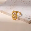 Anillo Abierto Minimalista de Acero Inoxidable con un Diseño Único y Sofisticado, Joyería de Pareja Moderna y Genial