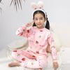 Roupas de Outono e Inverno Infantis com Gola Média Quentes e Calças para Meninos e Meninas forradas com Fleece Engrossadas Roupa Íntima de Base conjunto Roupa de Casa com Desenho